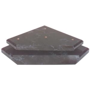 8 1/4″ x 8 1/4″ x 3/4″ Black Marble Finish Slant Front 3-Post Set