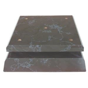 7 1/4″ x 8 1/4″ x 3/4″ Black Marble Finish Slant Front 4-Post Set