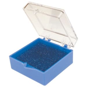 1 5/16″ x 1 5/16″ Clear/Blue Plastic Presentation Box with Pad