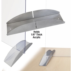 1/8″ Silver Acrylic Bracket Stand-Priced Per Piece