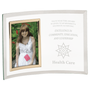 10″ x 7″ Jade Glass Crescent with 3 1/2″ x 5″ Picture Frame