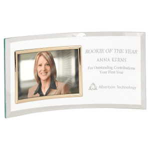 12 3/4″ x 6 1/2″ Jade Glass Crescent with 6″ x 4″ Picture Frame