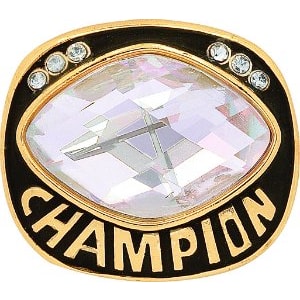 White Cut Glass Champion Ring Insert