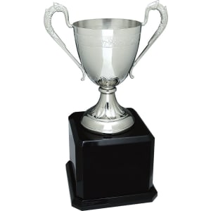 15 1/2″ Silver Hand-Chased Swatkins Cup with Black Royal Piano Finish Base