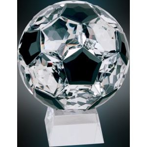 7 1/2″ Crystal Soccer Ball on Clear Base