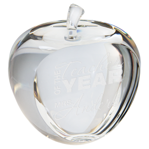 3 3/4″ Crystal Apple with Flat Face