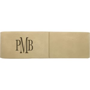 6 1/2″ x 2″ Light Brown Laserable Leatherette Double Pen Case
