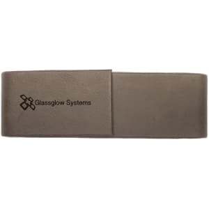 6 1/2″ x 2″ Gray Laserable Leatherette Double Pen Case