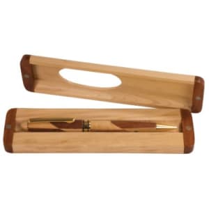 6 3/4″ x 1 7/8″ Maple/Rosewood Finish Pen Case (Case only, pen not included)