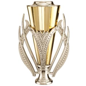 6″ Silver/Gold Plastic Cup with Lid