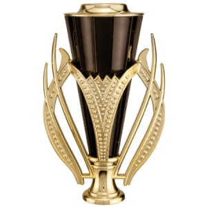 7 1/2″ Gold/Black Plastic Cup with Lid