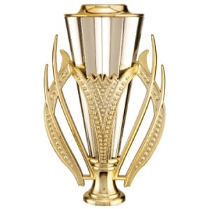 7 1/2″ Gold/Silver Plastic Cup with Lid
