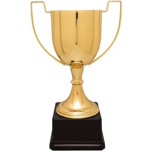13″ Gold Completed Zinc Cup Trophy on Plastic Base