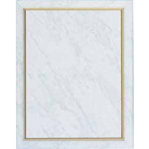 8″ x 10″ White Marble Finish Plaque with Gold Cove Edge