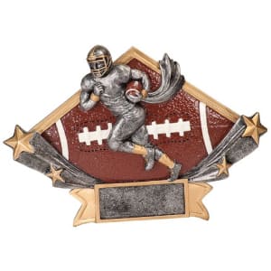8 1/2″ x 5 3/4″ Male Football Diamond Star Resin