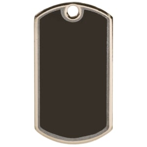 2″ Black/Silver Blank Laserable Dog Tag