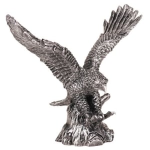 7 1/4″ Antique Metallic Silver Eagle Resin