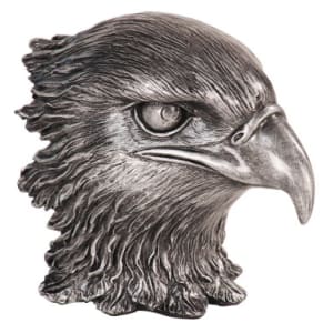 4″ Antique Metallic Silver Eagle Head Resin