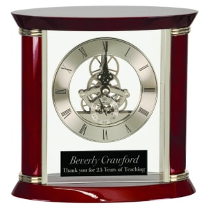 7 3/4″ Executive Silver & Rosewood Piano Finish Clock