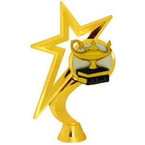 6 1/2″ Gold Star Lamp of Knowledge Figure