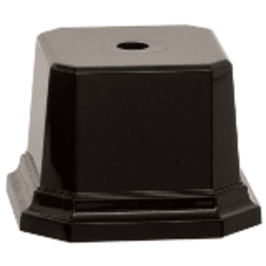 3 1/8″ x 3 1/8″ Gloss Black Weighted Plastic Base with Clipped Corners
