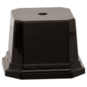 3 15/16″ x 3 15/16″ Gloss Black Weighted Plastic Base with Clipped Corners