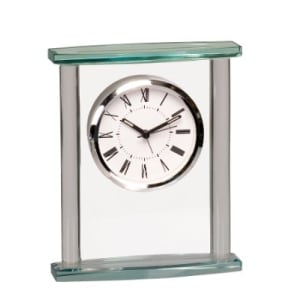 7″ Square Glass Clock with Top