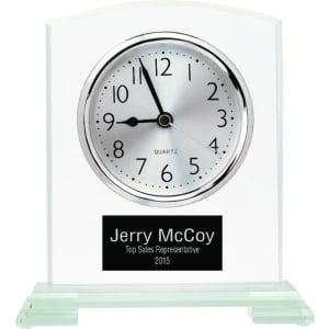 6 1/2″ Square Arch Glass Clock