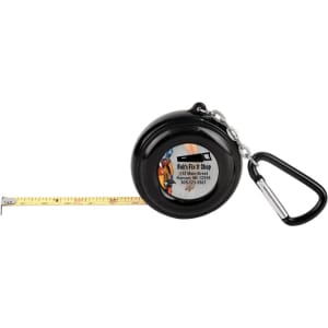 6-Foot Black Pocket Tape Measure w/Carabiner, 2-sided, 1″ Insert Not Included