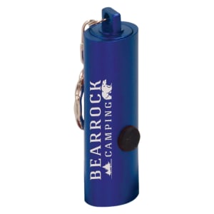 2 3/8″ Blue 3-LED Laserable Flashlight with Keychain