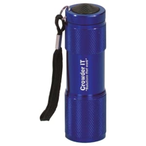 3 3/8″ Blue 9-LED Laserable Flashlight with Strap
