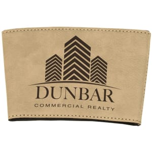 3″ Light Brown Laserable Leatherette Mug Sleeve