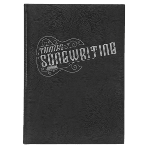 7″ x 9 3/4″ Black/Silver Laserable Leatherette Journal with Lined Notepad