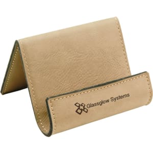 3 1/2″ x 2 1/2″ Light Brown Laserable Leatherette Holder Easel