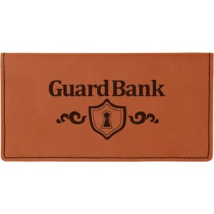 6 3/4″ x 3 1/2″ Rawhide Laserable Leatherette Checkbook Cover