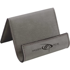 3 1/2″ x 2 1/2″ Gray Laserable Leatherette Holder Easel
