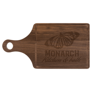 13 1/2″ x 7″ Walnut Cutting Board Paddle Shape with Drip Ring