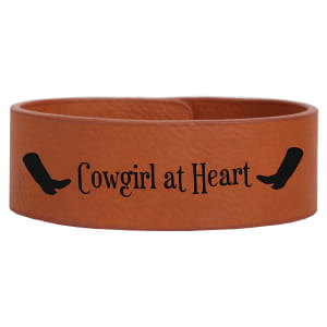 9 1/2″ x 1″ Rawhide Laserable Leatherette Cuff Bracelet