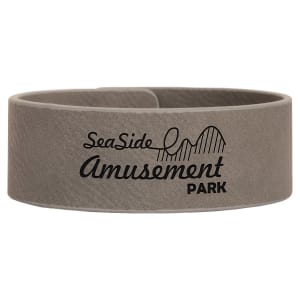 9 1/2″ x 1″ Gray Laserable Leatherette Cuff Bracelet