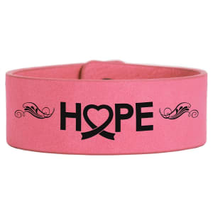 9 1/2″ x 1″ Pink Laserable Leatherette Cuff Bracelet