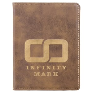 4 1/4″ x 5 1/2″ Rustic/Gold Laserable Leatherette Passport Holder