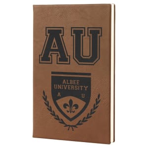 5 1/4″ x 8 1/4″ Dark Brown Laserable Leatherette Journal with Lined Notepad