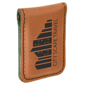 1 3/4″ x 2 1/2″ Rawhide Laserable Leatherette Money Clip