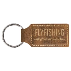 2 3/4″ x 1 1/4″ Rustic/Gold Laserable Leatherette Rectangle Keychain