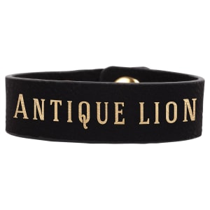 8 1/2″ x 3/4″ Black/Gold Laserable Leatherette Youth Cuff Bracelet