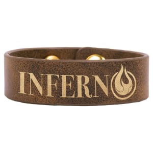 8 1/2″ x 3/4″ Rustic/Gold Laserable Leatherette Youth Cuff Bracelet
