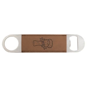 1 1/2″ x 7″ Dark Brown Laserable Leatherette Bottle Opener