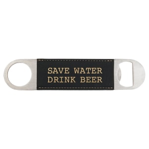 1 1/2″ x 7″ Black/Gold Laserable Leatherette Bottle Opener
