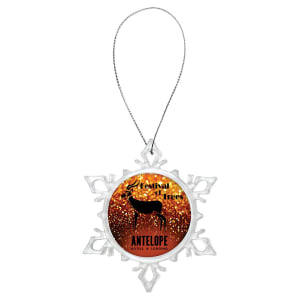 3 5/8″ Snowflake Ornament with 2″ Insert Holder & Silver String (Insert Not Included)