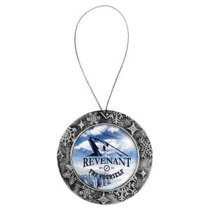 3″ Antique Silver Ornament with 2″ Insert Holder & Silver String (Insert is Not Included)
